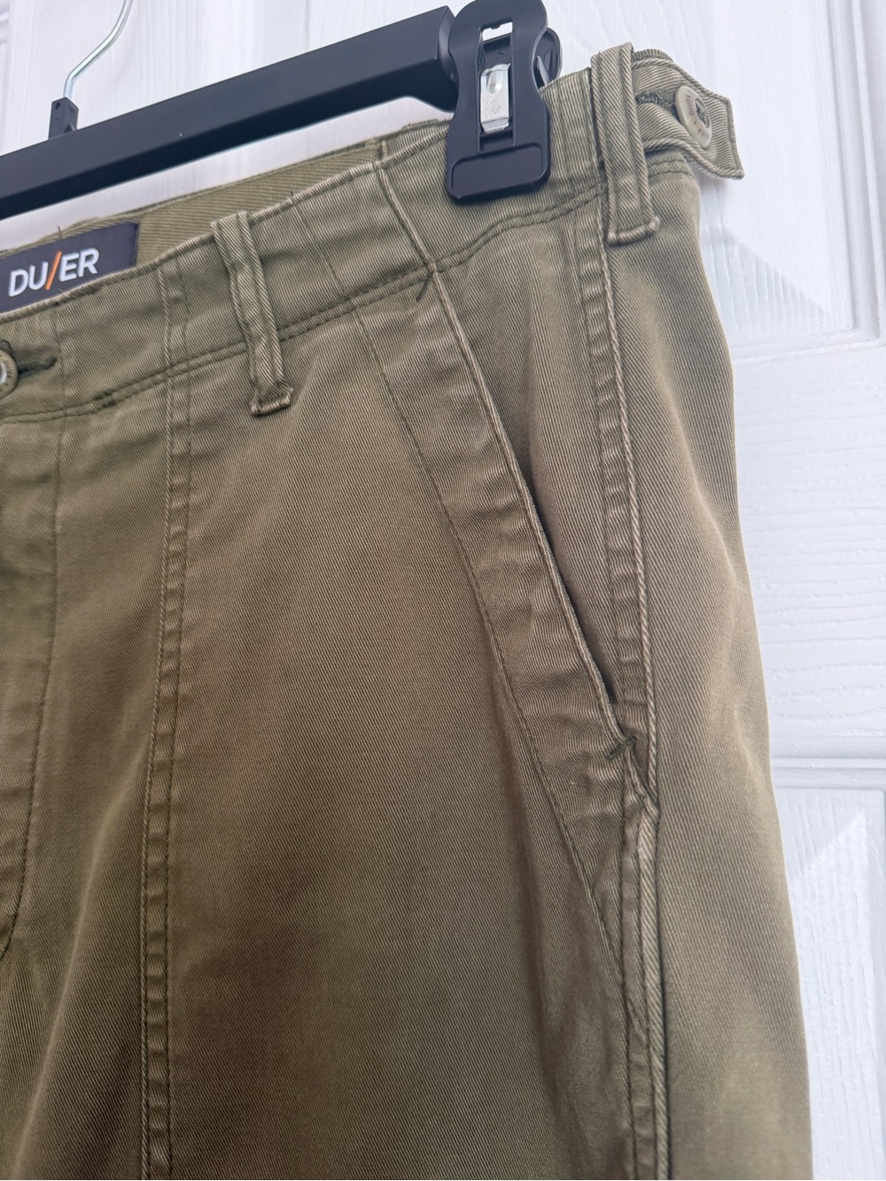 DU/ER Pants Mens 34x32 Olive Green Live Free Field Utility Chino Workwear Hike - Picture 4 of 9